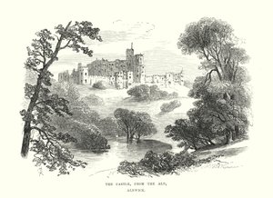 Het Kasteel, vanaf de Aln, Alnwick door Samuel Read